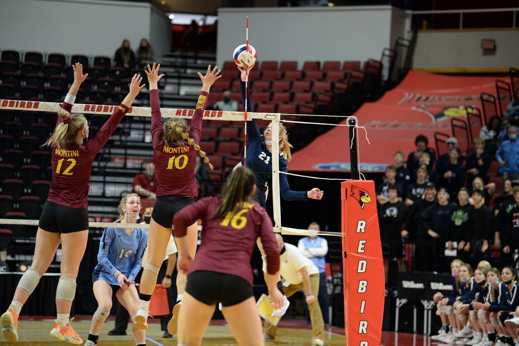 Class 2A girls volleyball state semifinal, Mater Dei vs. Lombard Montini